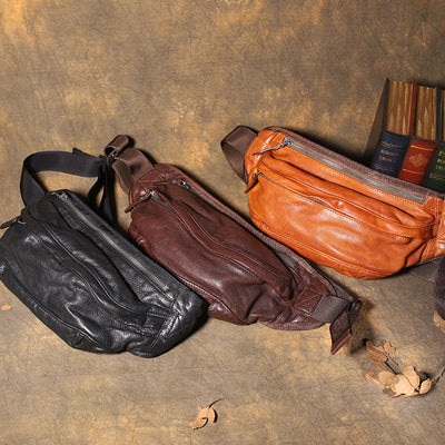 Bolsa de Cuero Retro de Una Bandolera para Hombre - Image 9