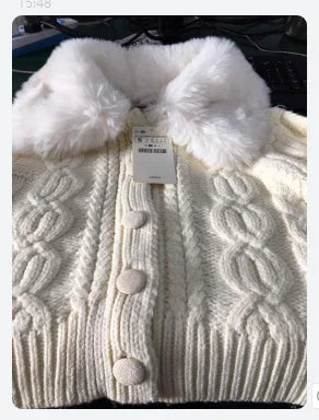 Cardigan Tejido Suave con Cuello de Pelaje - Chaqueta Acogedora - Image 16