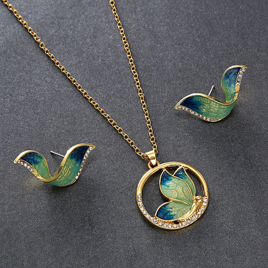 Aretes de Perla Mariposa - Set de Diseño Elegante - Image 2