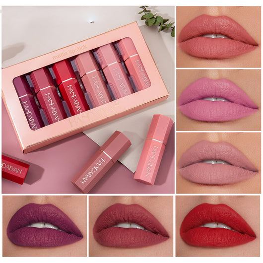 Estuche de 6 Labiales Mate Resistentes al Agua