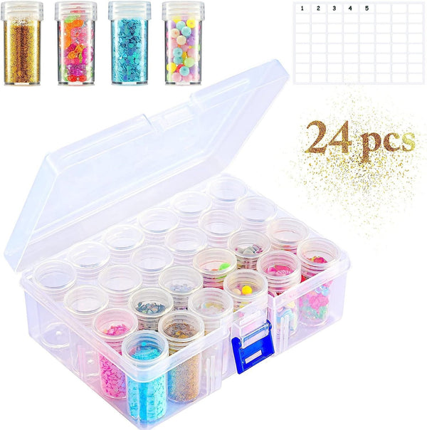 Caja de Almacenamiento Organizadora para Pintura de Diamantes con Botellas Plásticas
