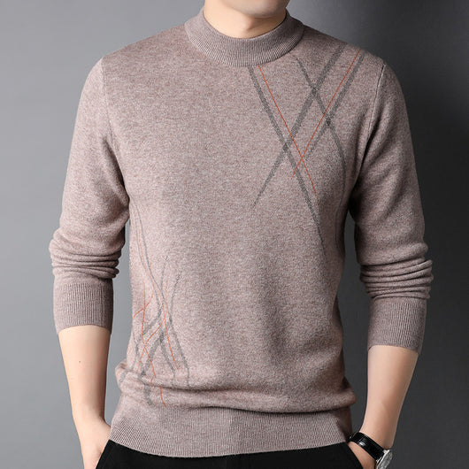Suéter Casual de Rayas con Cuello Redondo y Manga Larga para Hombre - Image 6