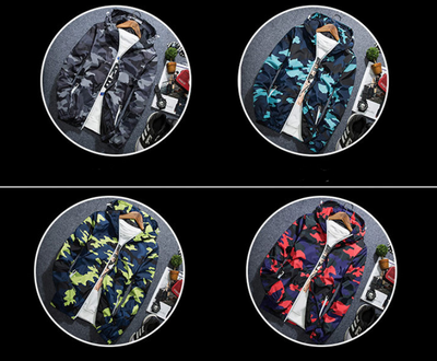 Chaqueta Camuflada Ligera con Capucha - Estilo Coreano Juvenil