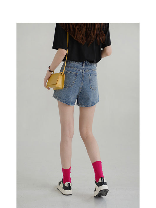 Shorts de Mezclilla Retro Versátiles con Bolsillos Laterales - Image 10