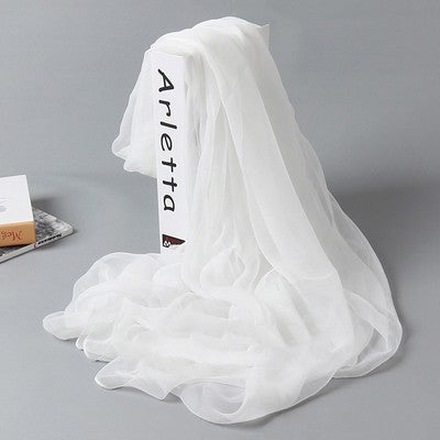 Pañuelo de Seda Largo para Mujer - Chal Playero Chifón Liso Grande - Image 34