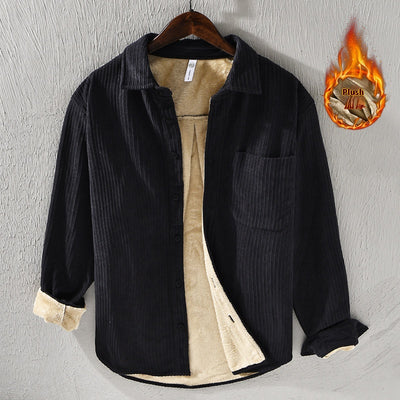 Camisa Acolchada de Terciopelo para Hombre - Suéter Holgado y Cálido - Image 7