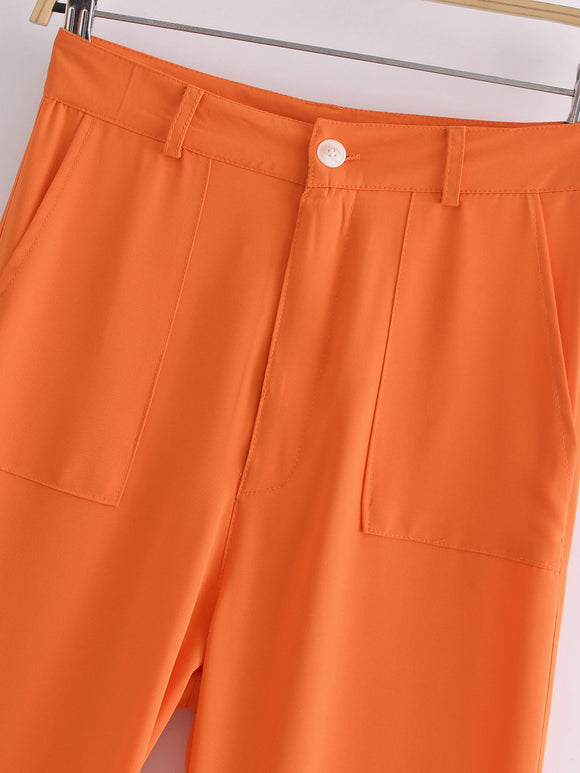 Pantalones Casuales de Talle Alto para Otoño