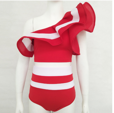 Traje de Baño Asimétrico Bicolor - Diseño Europeo Moderno - Image 12