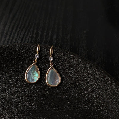 Aretes Gota de Luz Lunar con Nácar Roto - Diseño Minoritario Francés - Image 10