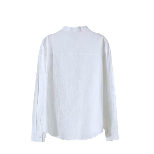 Camisa de Lino Suelta Manga Larga Cuello Redondo para Hombre - Image 2