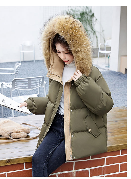 Abrigo de Plumón de Pato Blanco Suelto Estilo Coreano para Mujer - Image 23