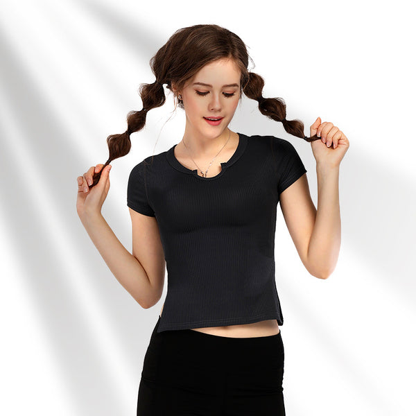 Conjunto de Yoga Ajustado de Manga Corta - Image 12