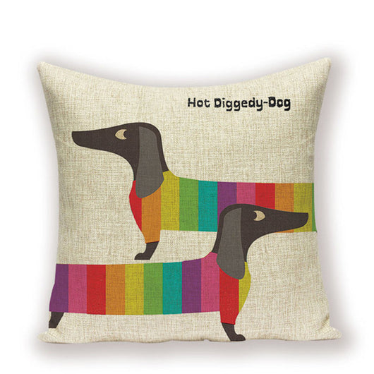 Funda de Cojín Salchicha Perro Teckel con Hongos - Image 19