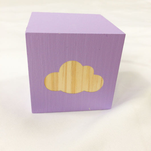 Cubo Decorativo Nórdico de Madera Maciza con Diseño de Nube - Image 3