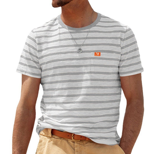 Camiseta Rayada de Manga Corta para Hombre - Comodidad de Verano - Image 5