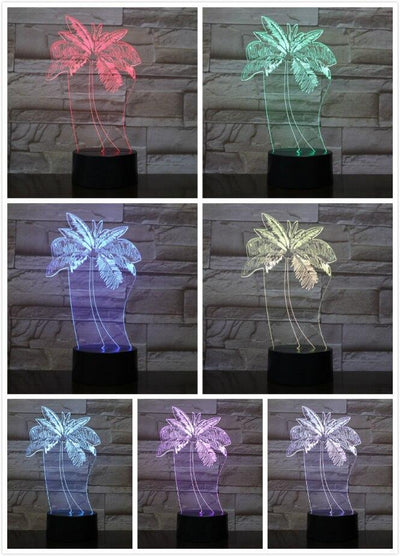 Lámpara 3D de Palmera Tropical - Luz Nocturna Ilusión Óptica - Image 3