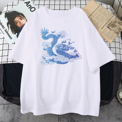 Playera Hombre Dragón Japonés Estampado Minimalista - Image 32