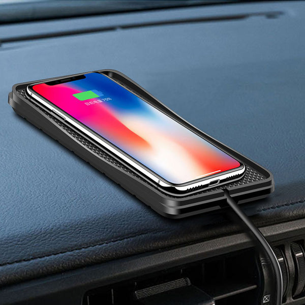 Cargador Inalámbrico Antideslizante para Auto Compatible con Apple