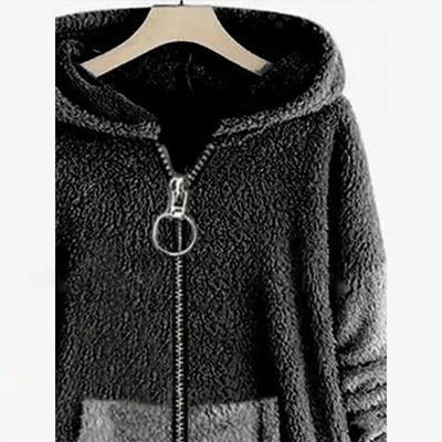 Chamarra Reversible Acolchada de Terciopelo con Capucha para Otoño e Invierno - Image 4