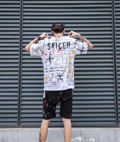 Camiseta Oversize Hip Hop Graffiti para Hombre - Estilo Urbano Tendencia - Image 5
