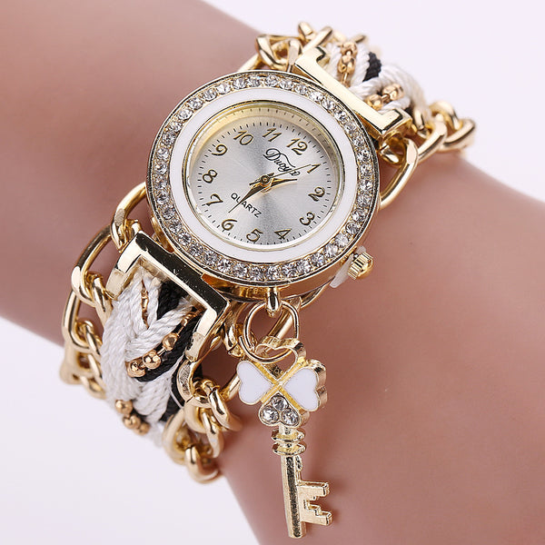 Reloj de Dama Estilo Étnico con Correa Tejida