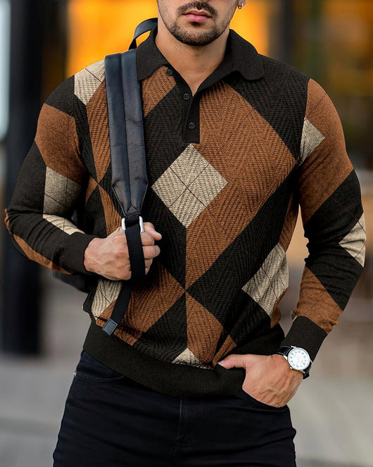 Camisa Casual con Estampado Digital y Cuello Solapa para Hombre - Image 6