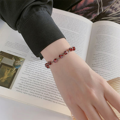 Pulsera de Plata S925 con Bola de Circón Rojo Esmaltado - Amuleto de la Suerte para Mujer - Image 7