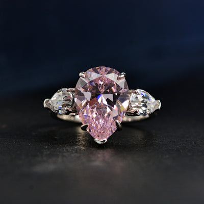 Anillo de Oro Blanco con Diamante de Alto Carbono 10 Quilates Diseño Gota - Image 10