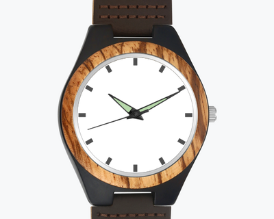 Reloj de Pulsera Personalizado en Madera con Foto y Correa de Cuero Marrón - Image 5
