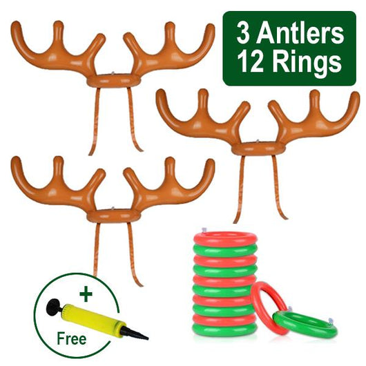 Juego Inflable de Sombreros con Astas de Reno y Anillos para Navidad - Image 8