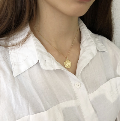 Collar Colgante de Moneda Redonda en Plata de Ley 925 Estilo Vintage - Image 6