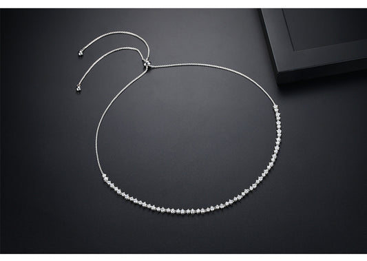 Collar Ajustable de Circonita Brillante para Mujer - Joyería de Moda Bicolor - Image 2