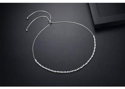 Collar Ajustable de Circonita Brillante para Mujer - Joyería de Moda Bicolor - Image 2