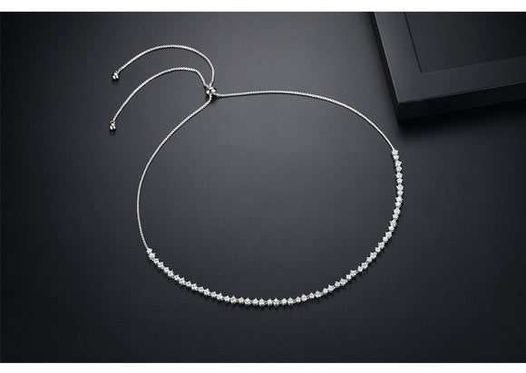 Collar Ajustable de Circonita Brillante para Mujer - Joyería de Moda Bicolor