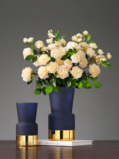 Jarrón Decorativo de Cristal Esmerilado con Borde Dorado Estilo Nórdico Lujo - Image 10
