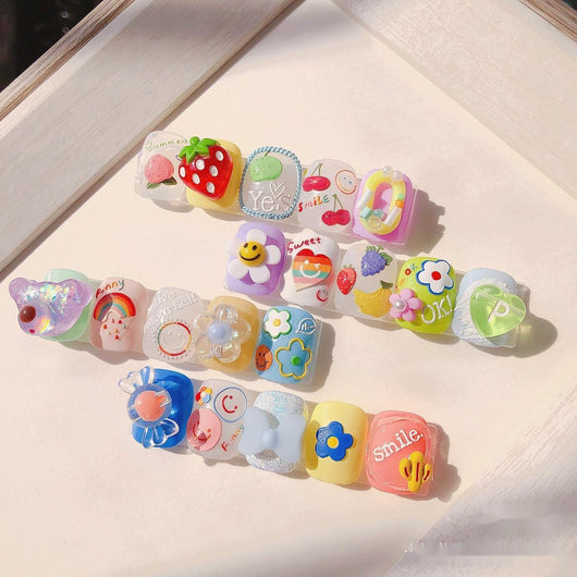 Calcomanías de Uñas 5D con Adhesivo Japonés - Frutas y Flores Coloridas - Image 9