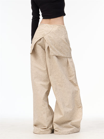 Pantalones Anchos Retro Estilo Americano con Cintura Ajustable y Encaje - Image 13