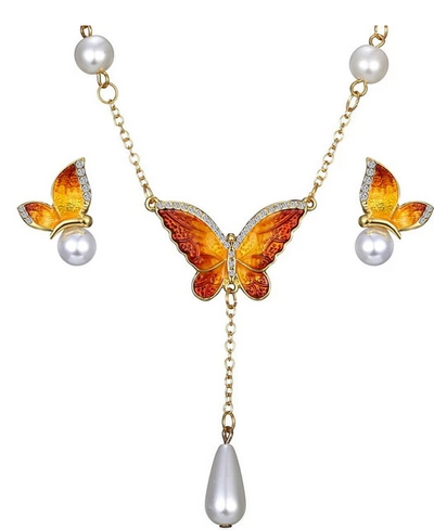 Aretes de Perla Mariposa - Set de Diseño Elegante - Image 8