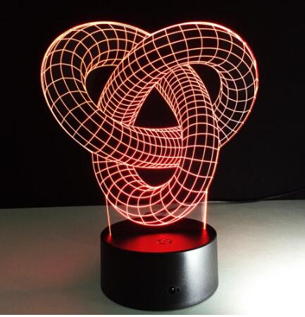 Lámpara LED Holográfica 3D Knot 2 - Ilusión Óptica Interactiva