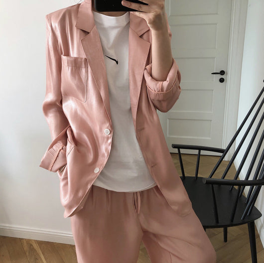 Blazer Ejecutivo Fluido de Brillo Suave para Mujer - Image 2