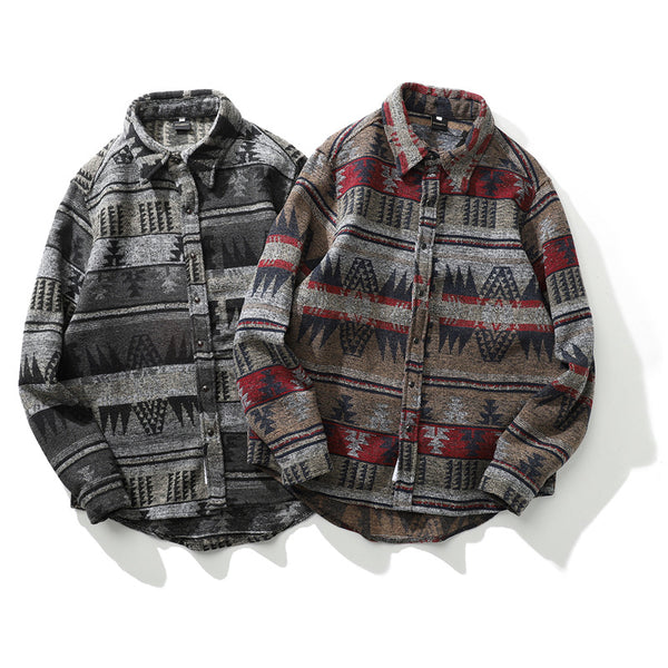 Chaqueta de Lana Escocesa Cálida para Hombre - Manga Larga