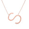 Fabulous Rose Dorado Plated Stainless Steel Initial Letter Pendant Necklace Rose Dorado S