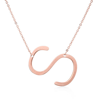 Collar Inicial Acero Inoxidable Chapado en Oro Rosa - Image 103