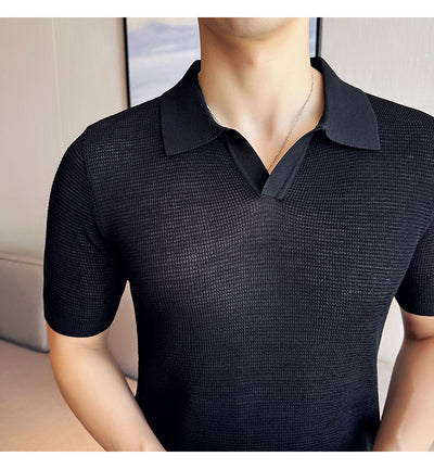 Polo Casual Transpirable con Cuello en V para Hombre - Image 15