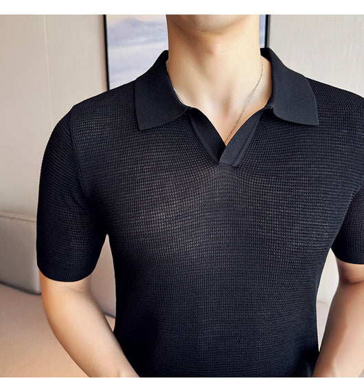 Polo Casual Transpirable con Cuello en V para Hombre - Image 15