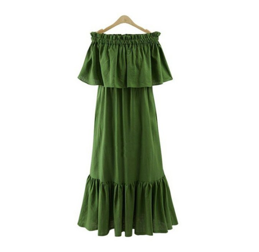 Vestido Largo Ajustado con Volantes - Image 3