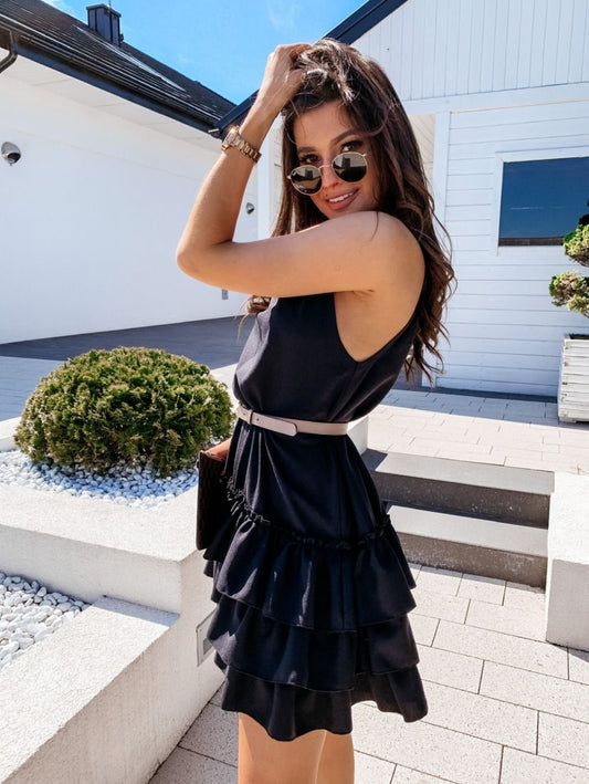 Top Elegante sin Mangas con Tirantes Finos y Volantes