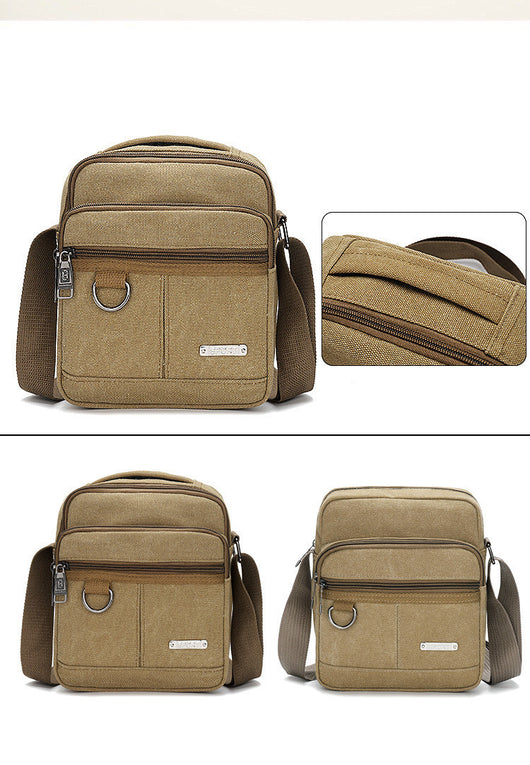 Bolsa Mensajero de Lona Multisección con Bandolera Única para Hombre - Image 5