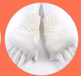 Guantes Mitón Cálidos de Pelo de Conejo para Mujer - Estilo Coreano Otoño Invierno - Image 9