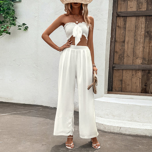 Conjunto Elegante con Chaleco Fruncido y Falda Larga - Image 3
